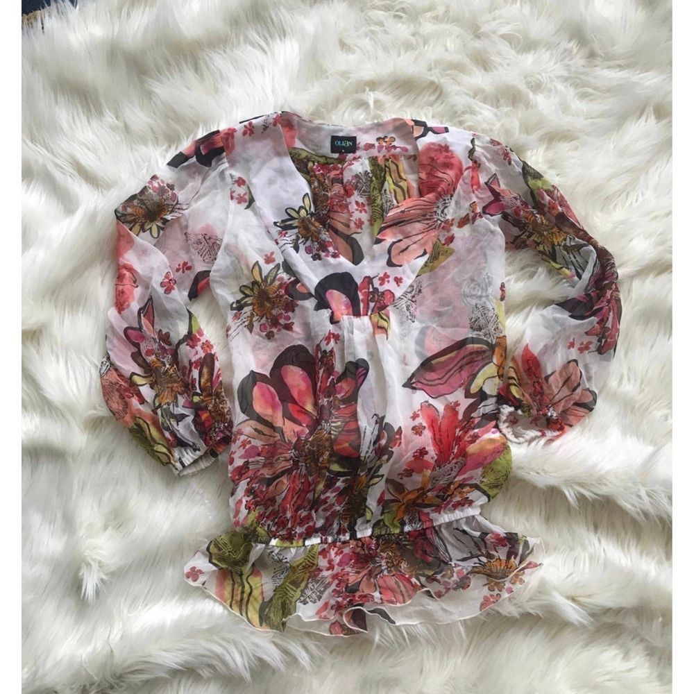 Sheer maternity floral top Olian from Nordstrom xs boho‎ cottagecore